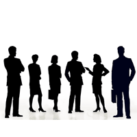 Silhouettes of businesspeople trs