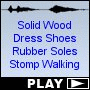 Solid Wood Dress Shoes Rubber Soles Stomp Walking