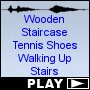 Wooden Staircase Tennis Shoes Walking Up Stairs