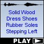 Solid Wood Dress Shoes Rubber Soles Stepping Left