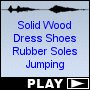 Solid Wood Dress Shoes Rubber Soles Jumping
