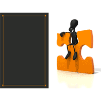 Stick figure on puzzle piece finding solution