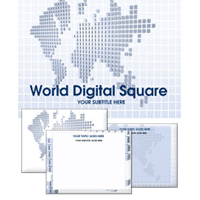 World digital square pattern powerpoint template