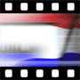 Blurred Netherlands national flag waving