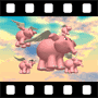 Flying pink elephants video background