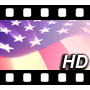 Light shining through undulating American flag HD video background