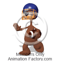 Brown bear running with football