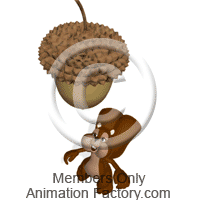 Chipmunk jumping for acorn