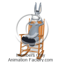 Donkey relaxing in rocking chair
