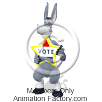 Donkey with vote sign