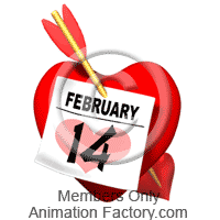 Arrow penetrating heart on Valentine's Day calendar