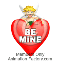 Valentines angel posing with be mine heart
