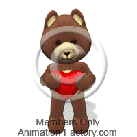 Teddy bear dancing with valentines heart