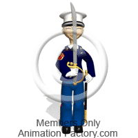 Marine standing with sword