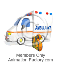Ambulance with ems text sign