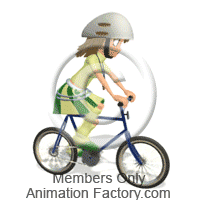 Girl riding bike with helmet
