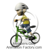 Boy riding bike with helmet