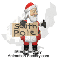 Santa Claus hitchhiking to South Pole