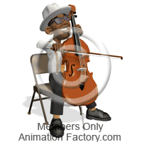 Jazzy bluesman playing cello