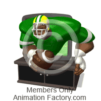 Football player coming out of tv