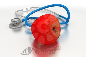 Apple and stethoscope