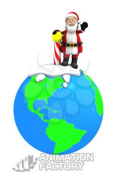 Santa waving from the North Pole