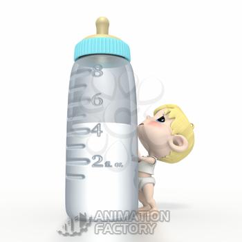 Baby with giant bottle