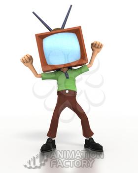 Man with television head