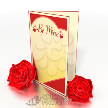 Valentine's Day card and roses