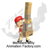 Deliveryman balancing boxes