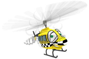 Ambulance helicopter flying