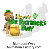 Happy St Patrick's Day dog by pot of gold