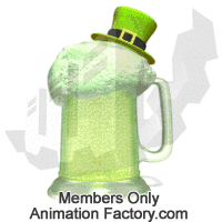Leprechaun hat on mug of green beer
