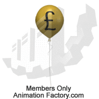 British pound symbol on floating balloon