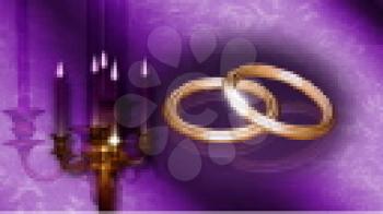Royalty Free HD Video Clip of a Rotating Candelabra and Wedding Rings