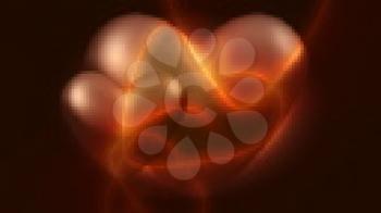 Royalty Free Video of Hearts With Floating Heart Outlines