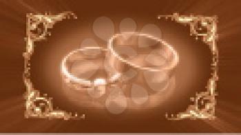 Royalty Free HD Video Clip of Rotating Victorian Wedding Rings