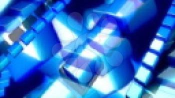 Royalty Free HD Video Clip of Rotating Blue Shapes