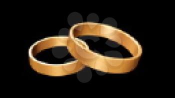 Royalty Free Video of Rotating Gold Wedding Rings