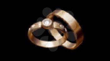 Royalty Free Video of Rotating Wedding Rings