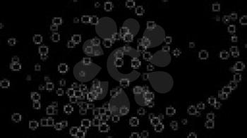 Royalty Free Video of White Bubbles on a Black Background