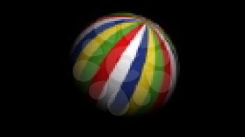 Royalty Free Video of a Slowly Spinning Colourful Ball