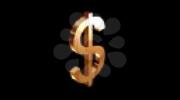 Royalty Free Video of a Spinning Dollar Symbol