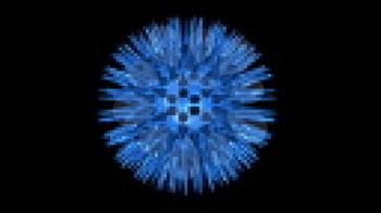 Royalty Free Video of a Blue Spiny Ball