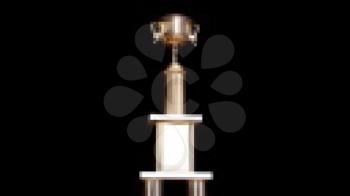 Royalty Free Video of a Rotating Gold Trophy