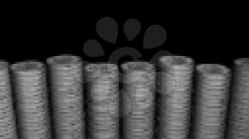 Royalty Free Video of Revolving Stacks of Coins