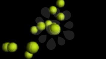 Royalty Free Video of a Flying Tennis Balls