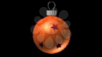 Royalty Free Video of a Rotating Orange Christmas Ornament with Stars
