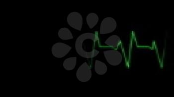 Royalty Free Video of a Green Heart Monitor