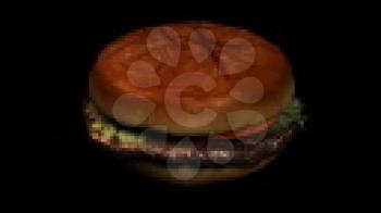 Royalty Free Video of a Rotating Hamburger